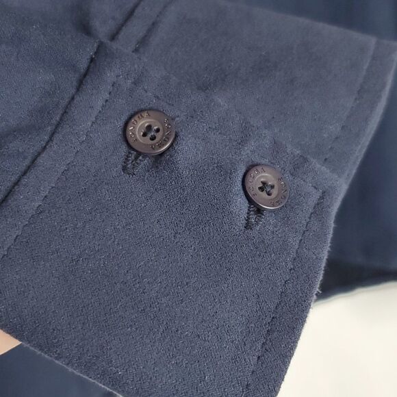 New 2X Faux Micro Suede Navy Blue SHACKET shirt full zip JACKET 2 X SONOMA NWT - Picture 7 of 12